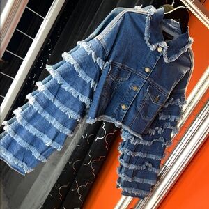 Ultimate Statement Piece Tiered Fringe Denim Jacket 💎🏙️💙